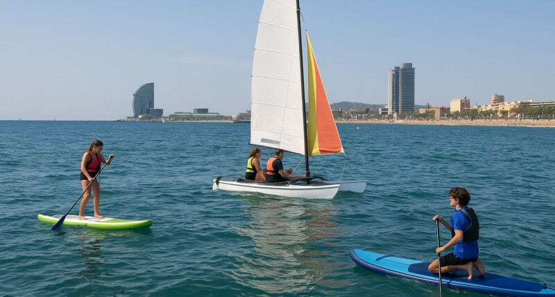 Actividades en el mar en Barcelona