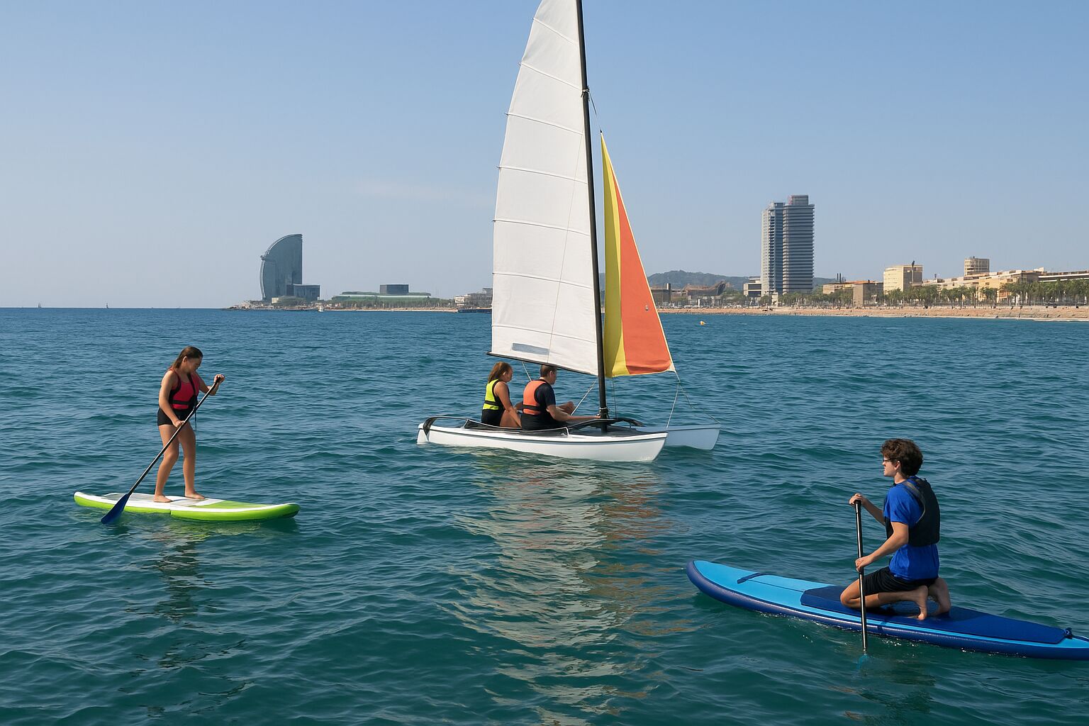 Actividades en el mar en Barcelona