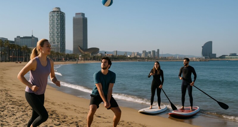 Deportes al aire libre en Barcelona junto al mar