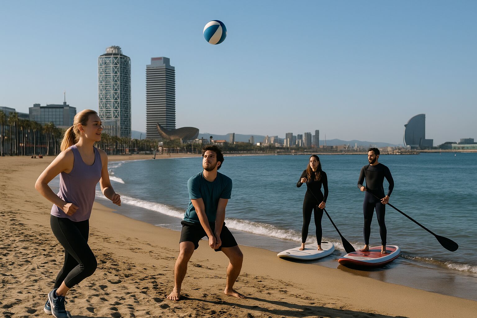 Deportes al aire libre en Barcelona junto al mar